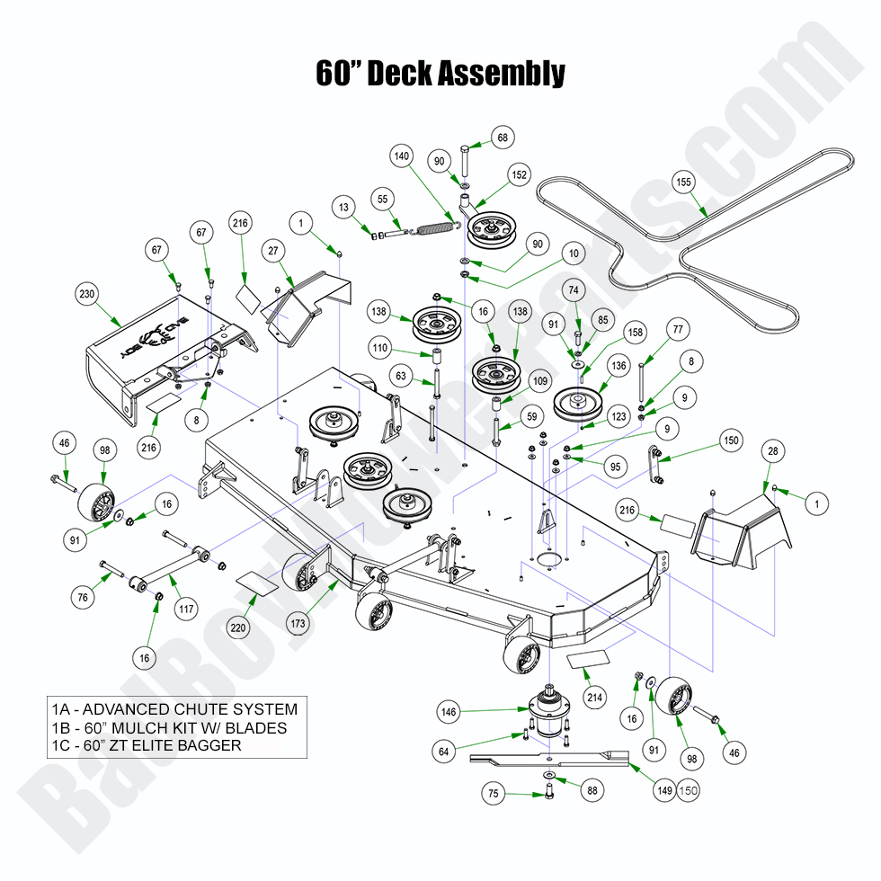 3013 - Bad Boy Mower Parts Lookup > 2023 > ZT Elite > 60\" Deck Assembly